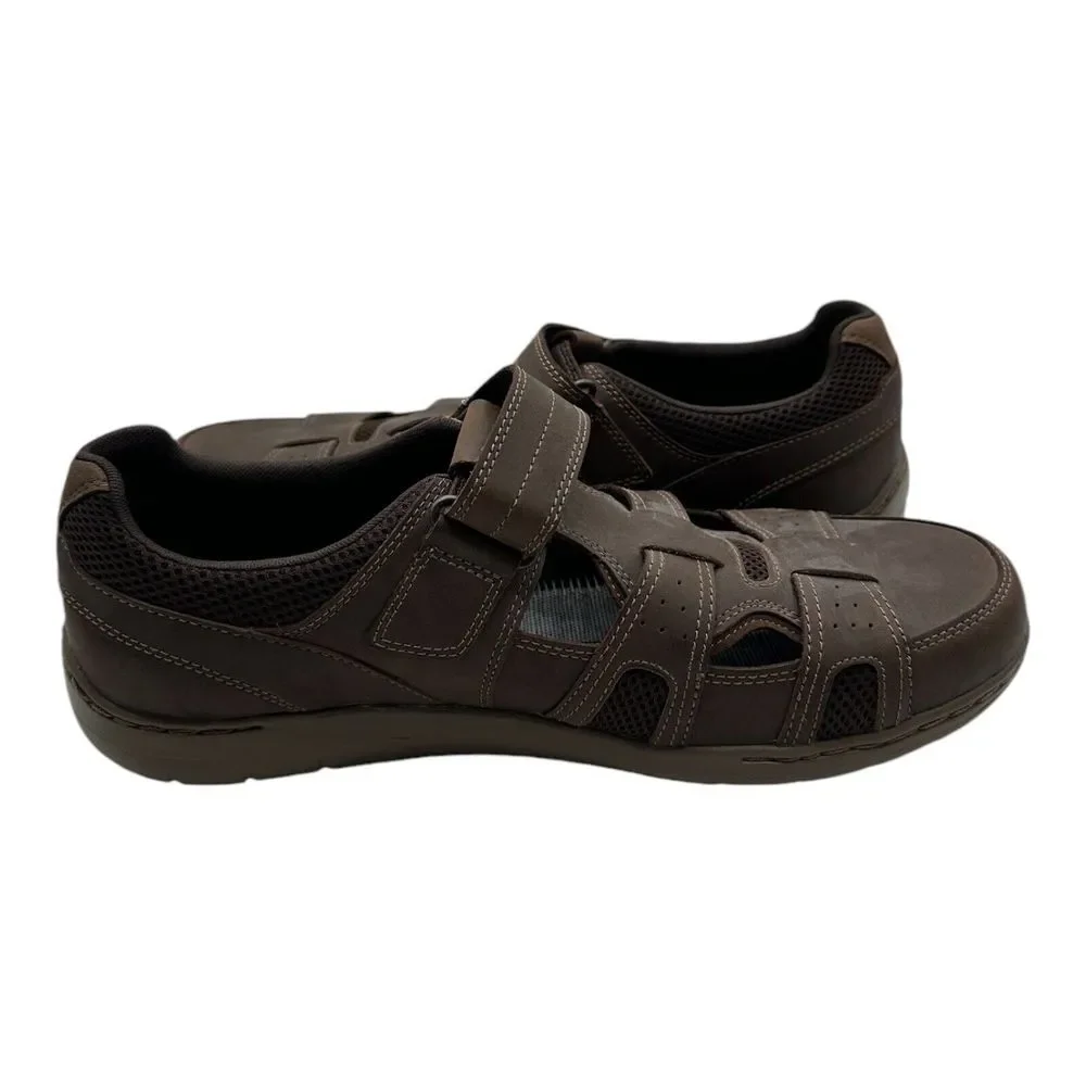 Dunham Fitsmart Shoes Men's Size‎ 14 2E Brown Leather DAZ07BR - MISSING INSOLES